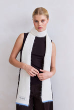 Load image into Gallery viewer, The Alpaca Skinny Scarf - Arctic White/Sky Blue