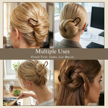 Load image into Gallery viewer, Set of 2 Twisted Mini French Hair Pins: Tortoise Shell