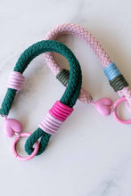 Load image into Gallery viewer, Rope Bag Charm with Heart: Green