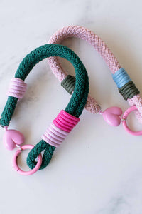 Rope Bag Charm with Heart: Green