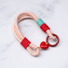 Load image into Gallery viewer, Rope Bag Charm with Heart Charm: Blush