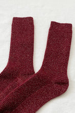 Load image into Gallery viewer, Winter Sparkle Socks: Wine