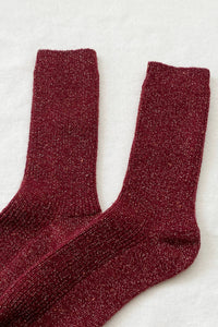 Winter Sparkle Socks: Wine