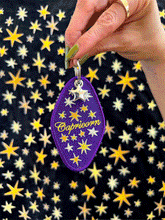 Load image into Gallery viewer, Capricorn Embroidered Retro Motel Keychain