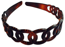 Load image into Gallery viewer, Parcelona French Round Chain Tortoise Shell Brown Cellulose Hair Headband