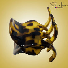 Load image into Gallery viewer, Parcelona French Classic Large Pony Cellulose Jaw Hair Claw for Women and Girls: Shell-Black