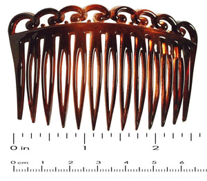 French Swirl Side Hair Combs (2 Pcs): Tortoise Shell