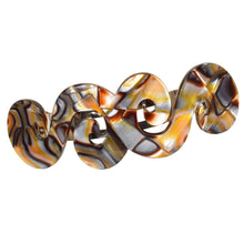 Load image into Gallery viewer, French Amie Swirls Onyx Cellulose Handmade Hair Clip Barrette with Silver Clasp