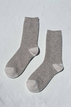 Load image into Gallery viewer, Wool Waffled Socks: Oatmeal / Cream