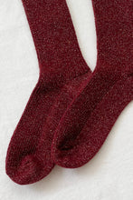 Load image into Gallery viewer, Winter Sparkle Socks: Wine