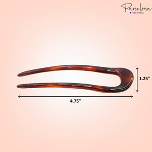 Set of 2 French Hair Pins: Tortoise Shell
