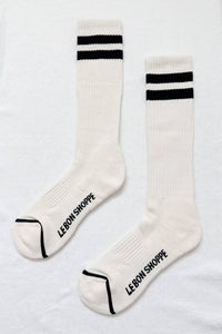 Knee High Boyfriend Socks: Cream