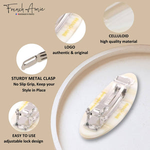 French Oval Hair Barrette: Set of 3