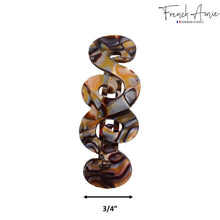 Load image into Gallery viewer, French Amie Swirls Onyx Cellulose Handmade Hair Clip Barrette with Silver Clasp