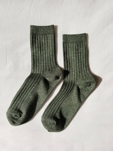 Her Socks - Modal Lurex: Pine Glitter