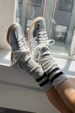 Load image into Gallery viewer, Cottage Varsity Socks: Ht. Grey Varsity