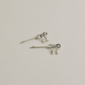 Ribbon Metal Hair Bobby Pins | Silver