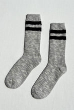 Load image into Gallery viewer, Cottage Varsity Socks: Ht. Grey Varsity