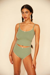 Scoop Back Cami - Sage