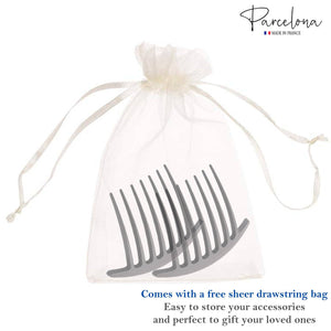 French Large Hair Combs (2 Pcs): Tortoise