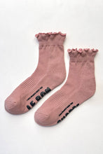 Load image into Gallery viewer, Ruffled Hugger Crew Socks: BLACK / BLACK