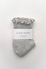 Load image into Gallery viewer, Ruffled Hugger Crew Socks: VINTAGE PINK / BLACK