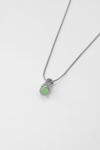 Token Necklace: Mint / Sterling Silver