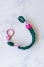Load image into Gallery viewer, Rope Bag Charm with Heart: Green
