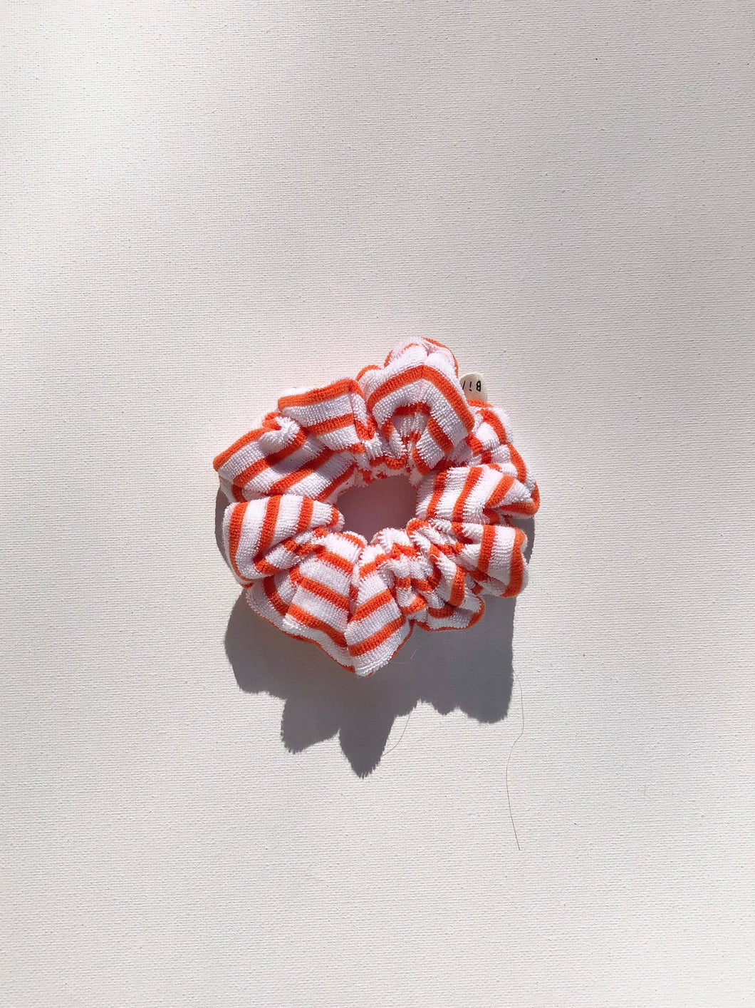 TERRY CLOTH STRIPE SCRUNCHIE: ORANGE STRIPE
