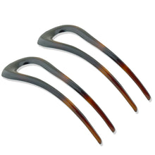 Load image into Gallery viewer, Set of 2 French Curved Hair Pin: Tortoise Shell