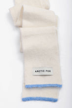 Load image into Gallery viewer, The Alpaca Skinny Scarf - Arctic White/Sky Blue