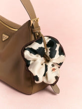 Load image into Gallery viewer, "Spot Chic" Oversized Silk Scrunchie - Cow Print