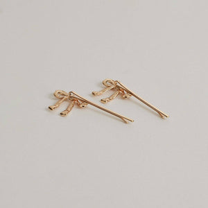 Ribbon Metal Hair Bobby Pins | Gold