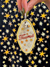 Load image into Gallery viewer, Taurus Embroidered Retro Motel Keychain