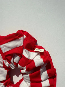 XL AWNING STRIPE SCRUNCHIE: RED APPLE