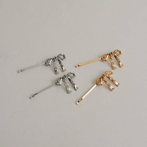 Ribbon Metal Hair Bobby Pins | Gold