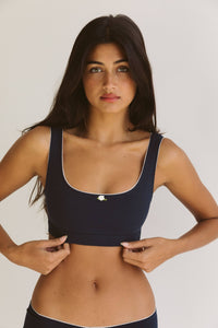 Support Cotton Bra: Navy