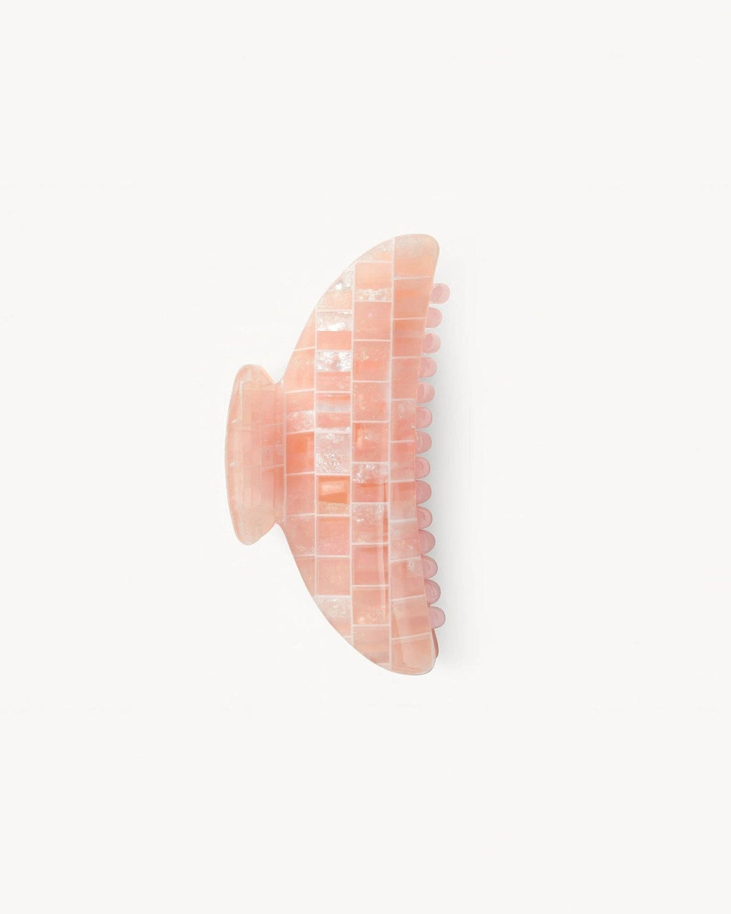 Midi Heirloom Claw in Apricot Shell Checker