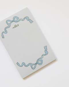 Blue Ribbon Bow Notepad