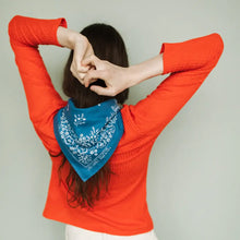 Load image into Gallery viewer, Cotton Field Bandana | Azure Blue