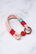 Load image into Gallery viewer, Rope Bag Charm with Heart Charm: Blush