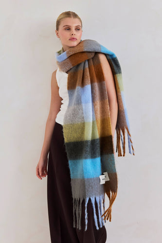 The Reykjavik Scarf - 100% Recycled - Blue/Orange