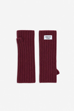 Load image into Gallery viewer, Merino Wool Fingerless Gloves - Cherry Plum