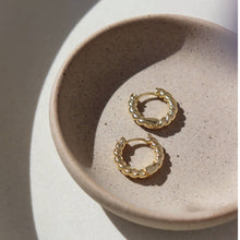 Load image into Gallery viewer, Croissant Huggie Hoops: 14k Gold Fill