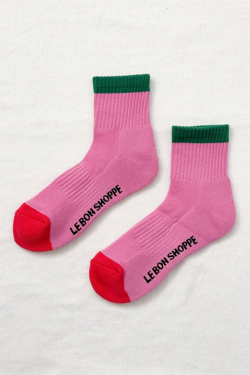 Color Block Girlfriend Socks : Rose Green