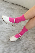 Load image into Gallery viewer, Her Socks - Mercerized Combed Cotton Rib: Bright Pink
