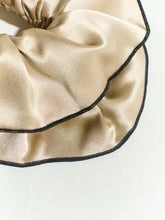 Load image into Gallery viewer, "Maxi Flower" Double-Layer Oversized Silk Scrunchie - Tan
