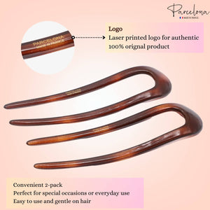 Set of 2 French Hair Pins: Tortoise Shell