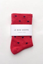 Load image into Gallery viewer, Heart Sneaker Socks: Tomato/Navy