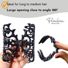 Load image into Gallery viewer, Parcelona French Beau Medium Black Jaw Hair Claw Clip Clutcher Clamp: Tortoise Shell